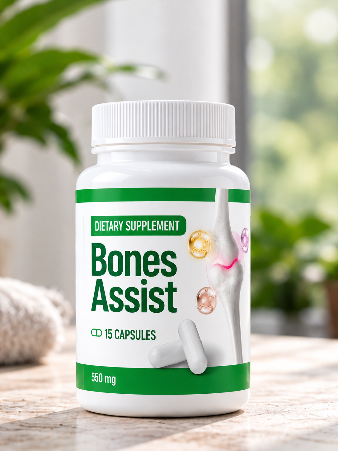 Bones Assist dietary supplement bottle
